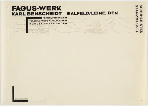 Fagus-Werk, Karl Benscheidt by Johannes Molzahn, design, 1922