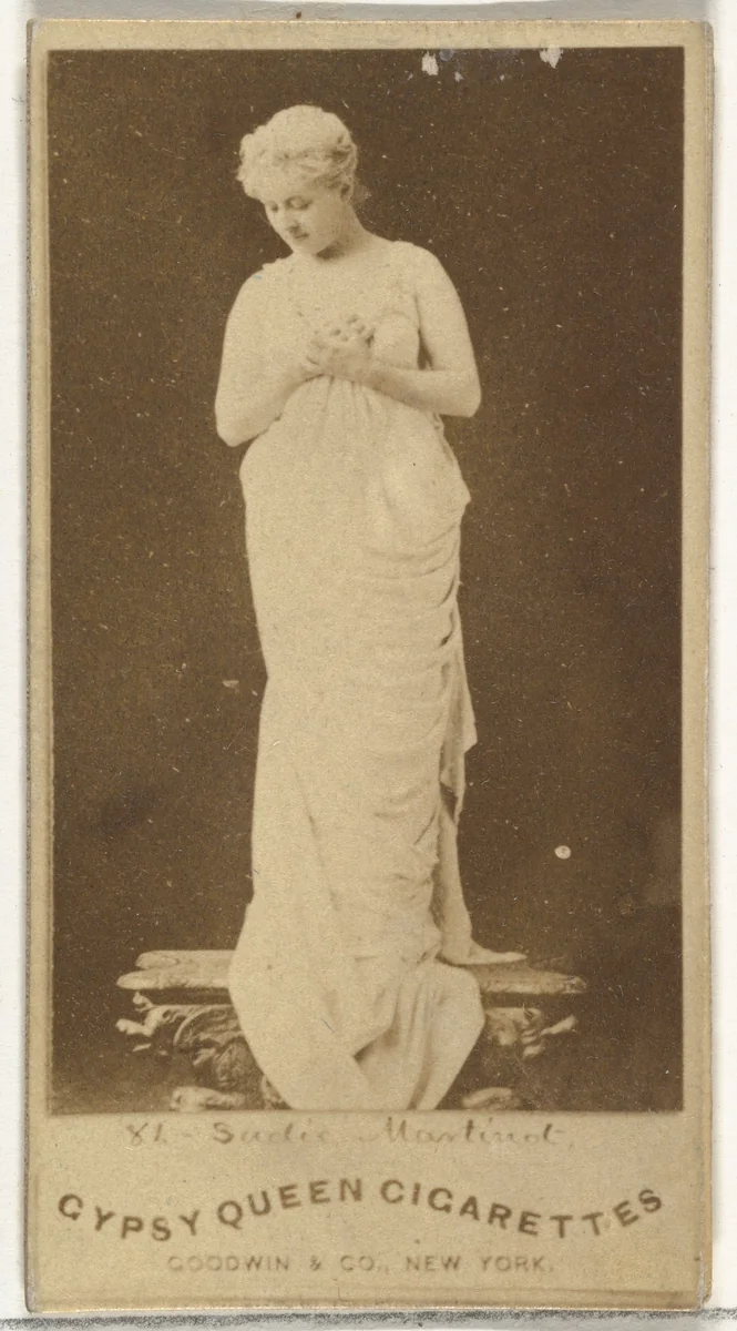 Sadie Martinot, from the Actors and Actresses series (N171) for Gypsy Queen Cigarettes by Goodwin & Company, photograph, 1886-1890