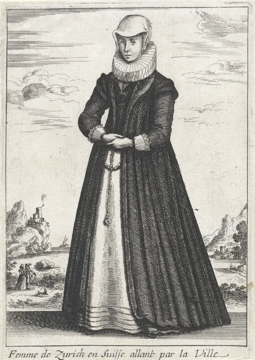 Femme de Zurich en Suisse allant par la Ville by anonymous, print, 1662