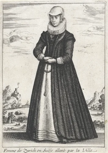 Femme de Zurich en Suisse allant par la Ville by anonymous, print, 1662