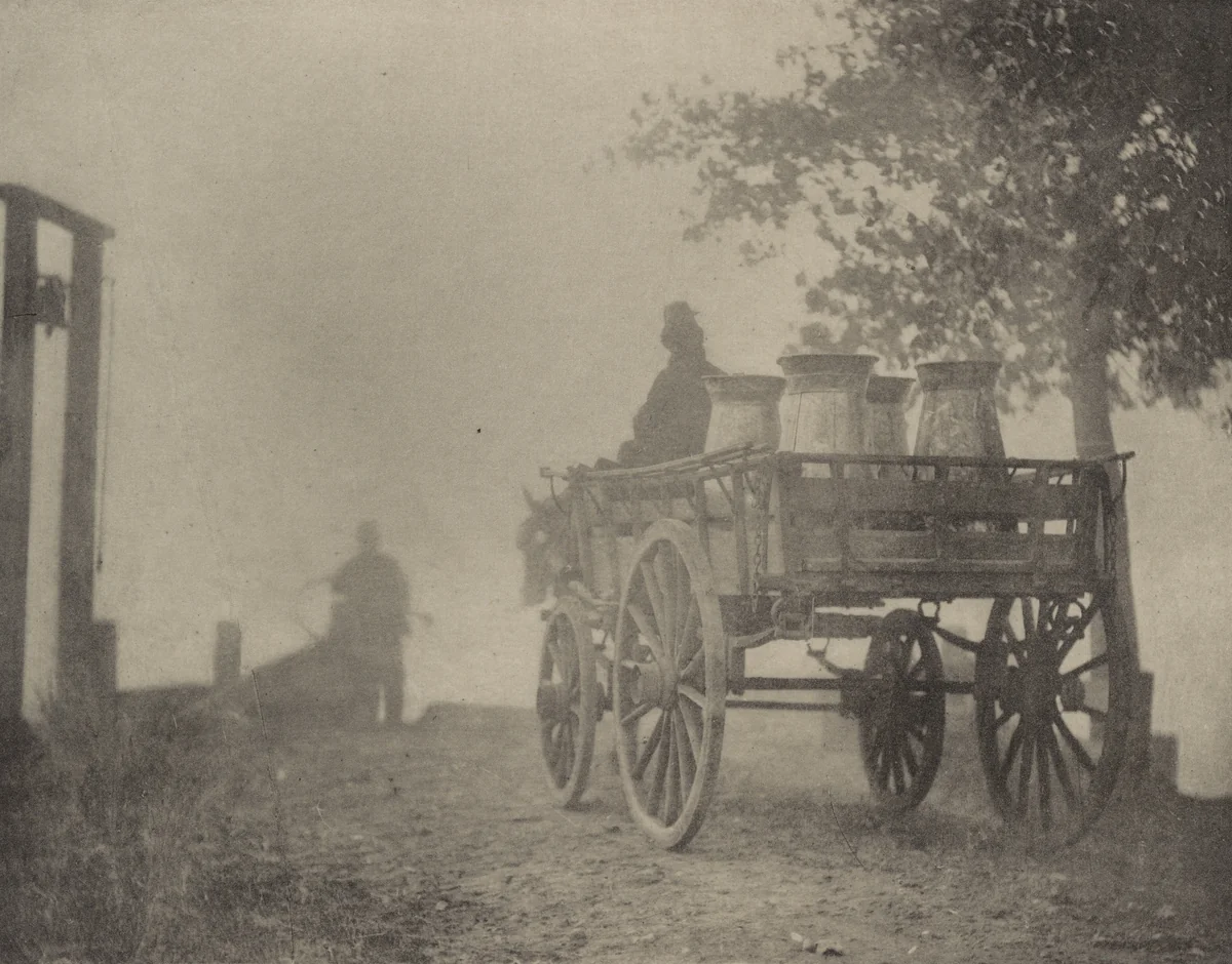 At the Ferry–A Misty Morning by Peter Henry Emerson, photograph, 1890-1891