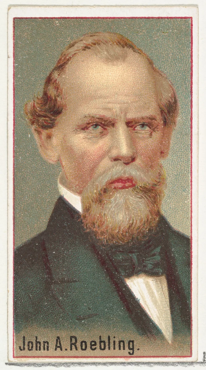 John A. Roebling, printer's sample for the World's Inventors souvenir album (A25) for Allen & Ginter Cigarettes by Allen & Ginter, print, 1888