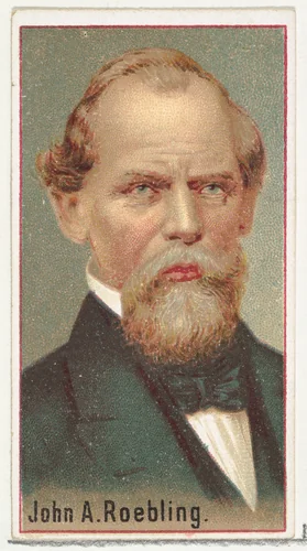 John A. Roebling, printer's sample for the World's Inventors souvenir album (A25) for Allen & Ginter Cigarettes by Allen & Ginter, print, 1888