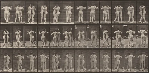 Plate Number 196.Two women dancing a waltz by Eadweard Muybridge, photograph, 1887