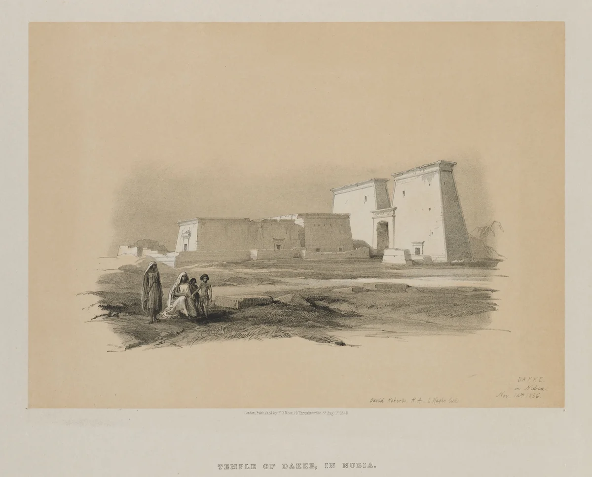 Egypt and Nubia, Volume I: Dakke, in Nubia by Louis Haghe, print, 1846