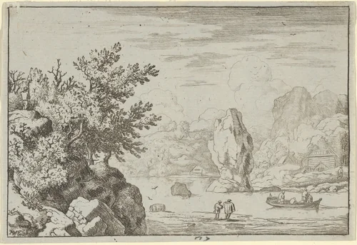 The Rock in the Middle of the River by Allart van Everdingen, print, 1621-1675