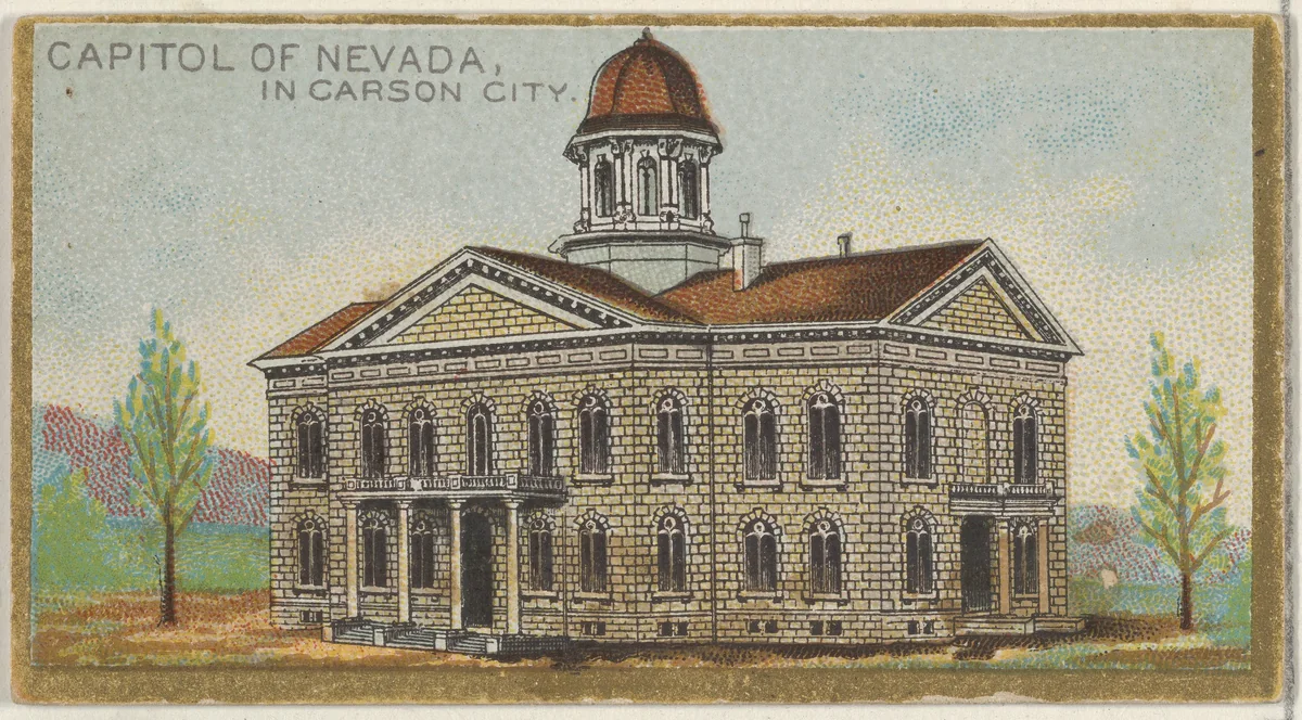 Capitol of Nevada in Carson City, from the General Government and State Capitol Buildings series (N14) for Allen & Ginter Cigarettes Brands by Allen & Ginter, print, 1889