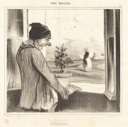 Regrets by Honoré Daumier, print, 1840