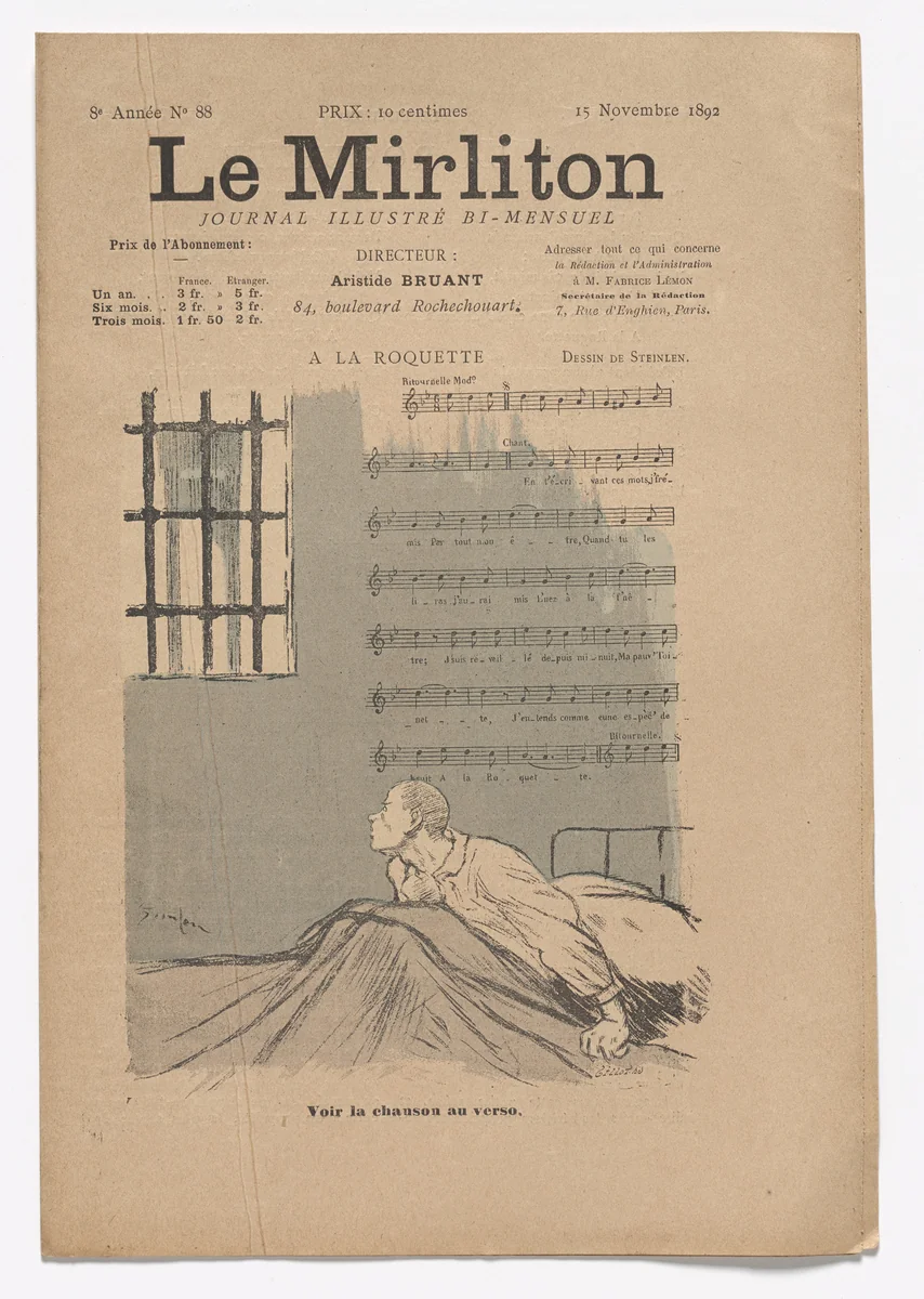 Le Mirliton, no. 88 by Théophile-Alexandre Steinlen, periodical, 1892