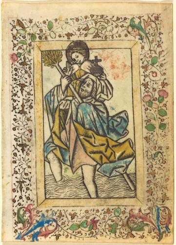Saint Christopher by Master of the Dutuit Mount of Olives, print, 1460