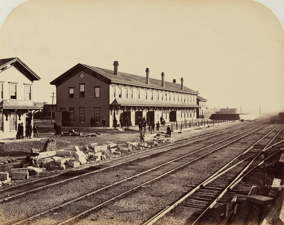 Plate 15. Laramie Hotel, Laramie City by Andrew Joseph Russell, photograph, 1869