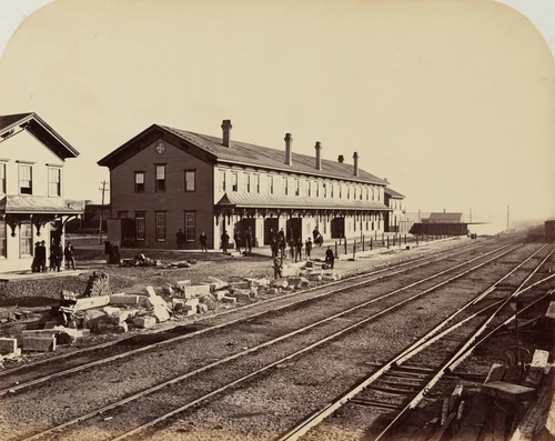 Plate 15. Laramie Hotel, Laramie City by Andrew Joseph Russell, photograph, 1869