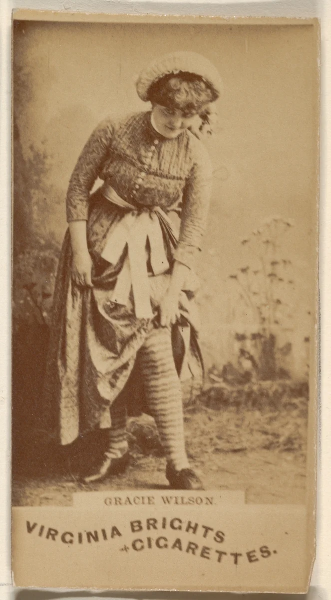 Gracie Wilson, from the Actors and Actresses series (N45, Type 1) for Virginia Brights Cigarettes by Allen & Ginter, photograph, 1885-1891