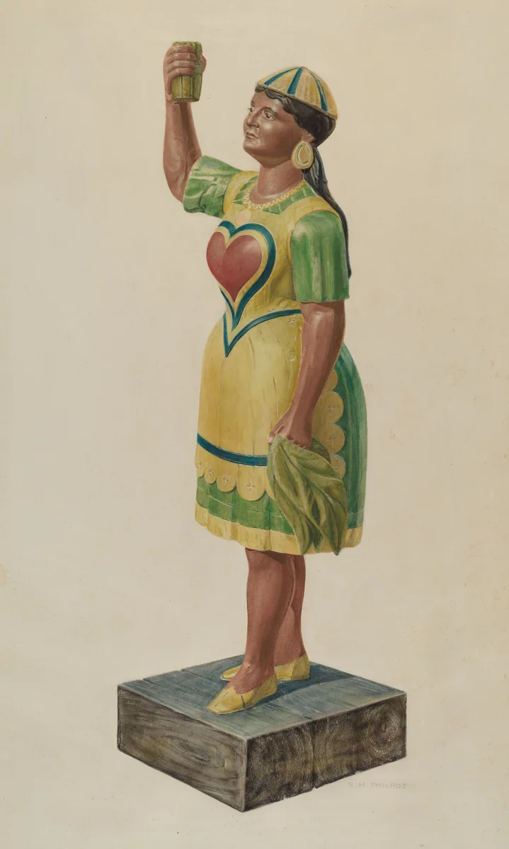 Cigar Store Indian by Samuel Philpot, index of american design, 1941