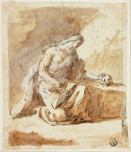 Penitent Magdalene by Domenico Mondo, drawing, 1747-1806