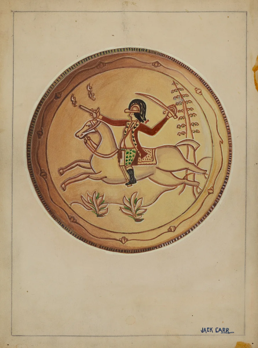 Pa. German Pie Plate by Jack Carr, index of american design, 1937