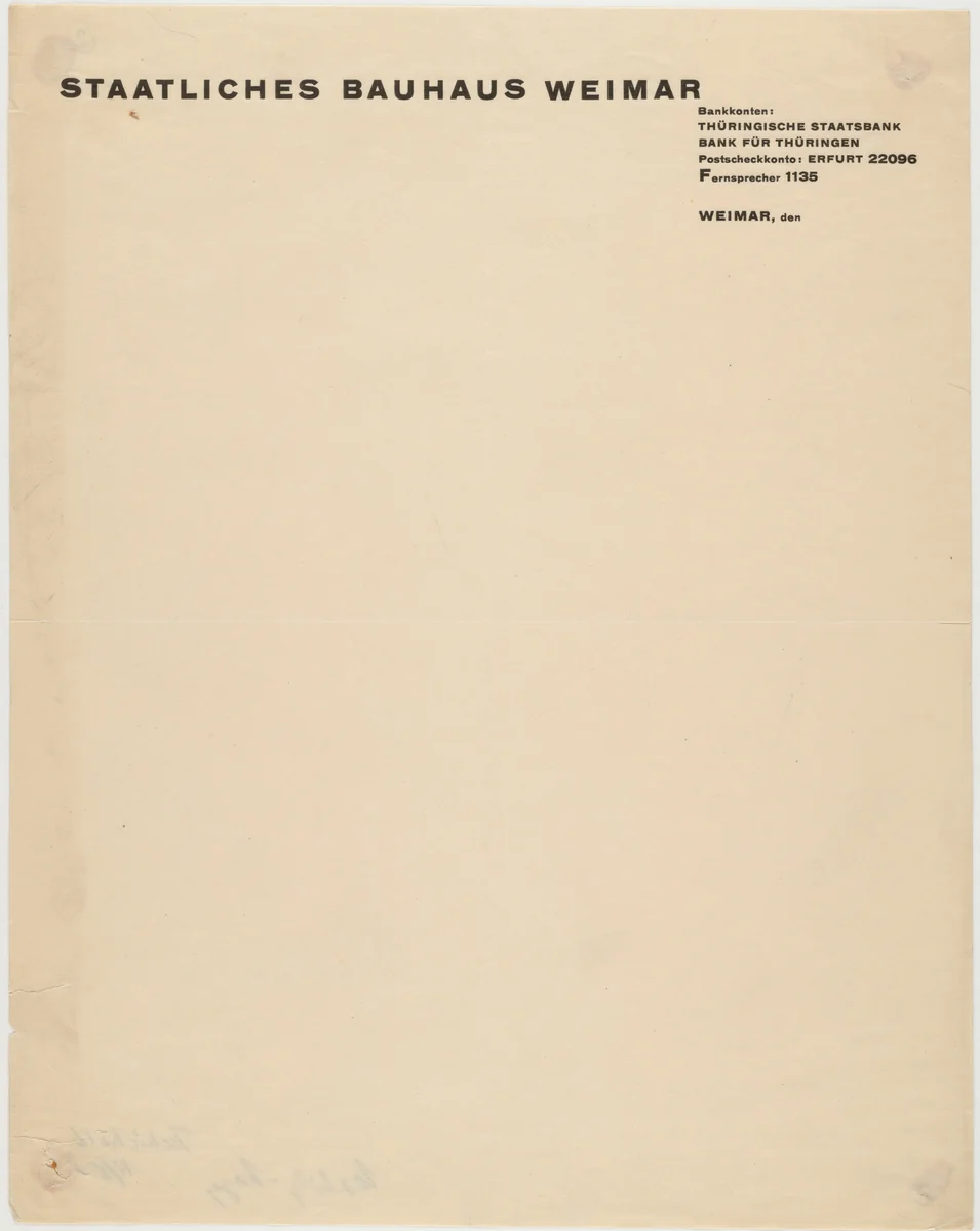 Staatliches Bauhaus Weimar by László Moholy-Nagy, design, 1919