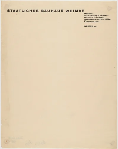 Staatliches Bauhaus Weimar by László Moholy-Nagy, design, 1919