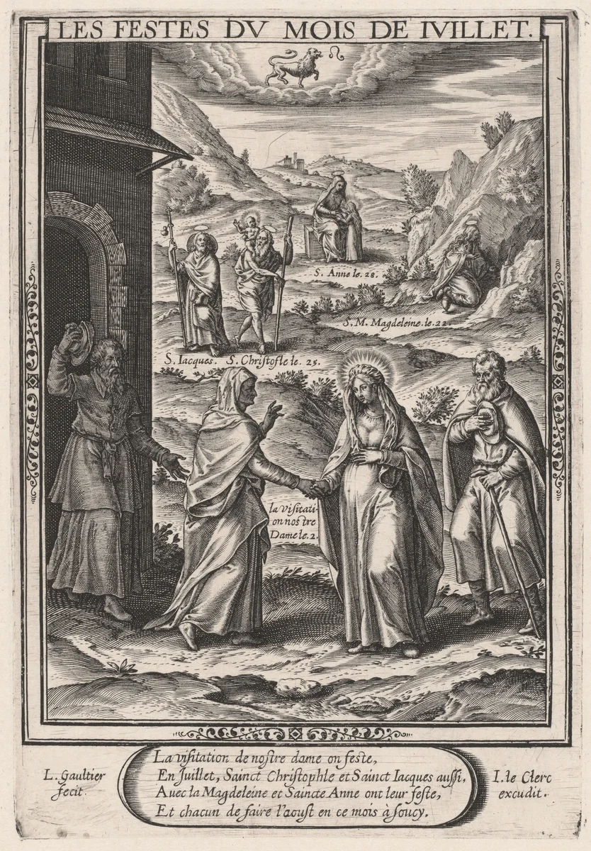 Les Festes du mois de Juillet (July: The Visitation) by Léonard Gaultier; Jean Leclerc, print, 1603