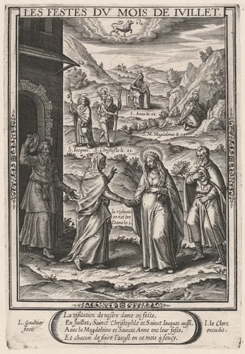 Les Festes du mois de Juillet (July: The Visitation) by Léonard Gaultier; Jean Leclerc, print, 1603