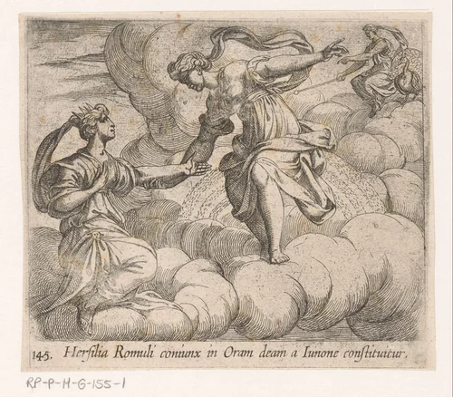 Hersilia ten hemel genomen by Antonio Tempesta, print, 1606-1638