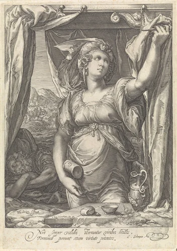 Jaël en Sisera by Unknown, print, 1575-1607
