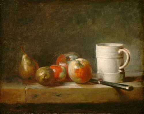 Still Life with a White Mug by Jean Siméon Chardin, painting, 1764