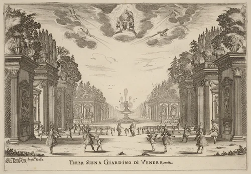 Terza Scena Giardins di Venere by Stefano della Bella, print, 1637