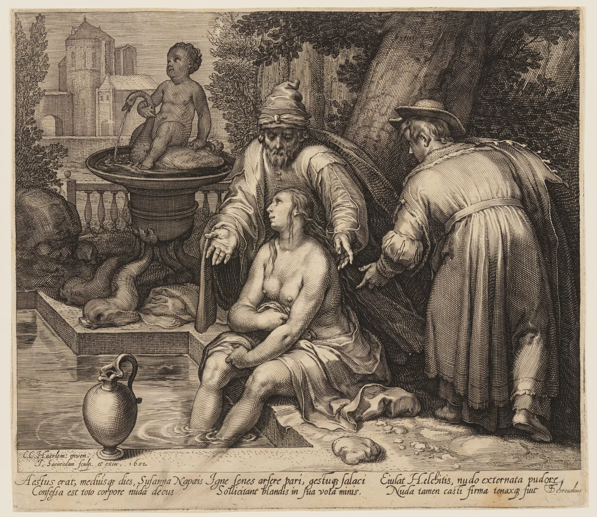 Susanna and the Elders by Jan Saenredam
Cornelis van Haarlem, print, 1602