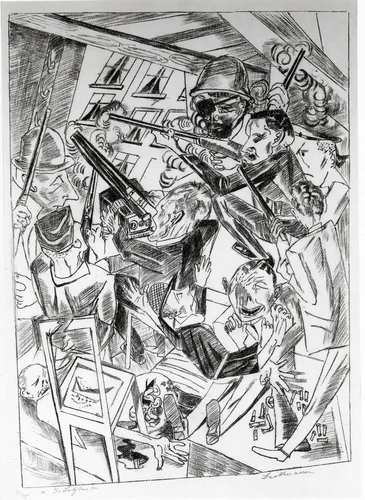 The Last Ones (plate 10) [Die Letzten (Blatt 10)] from Hell (Die Hölle) by Max Beckmann, print, 1919