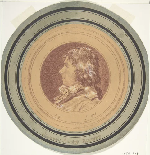 Bust of a Man in Profile to Left by Jacques Gamelin, drawing, 1750-1803