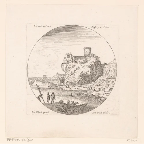 Gezicht op kasteel Pierre Scize by Israël Silvestre, print, 1645-1691
