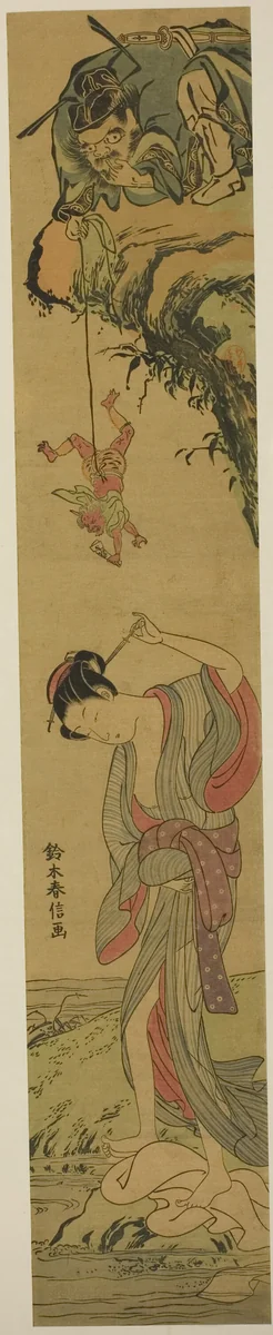 Shoki in Love by Suzuki Harunobu (鈴木春信), print, 1763-1773
