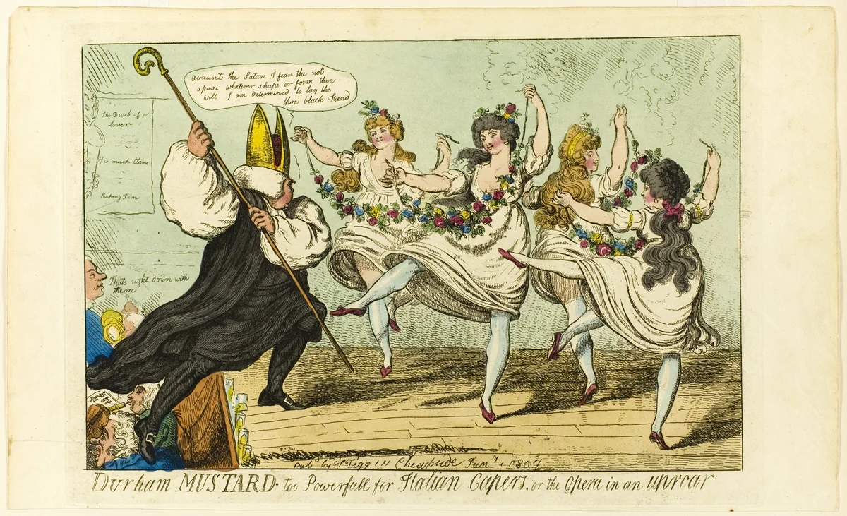 Durham Mustard Too Powerfull for Italian Capers by Isaac Cruikshank, print, 1807