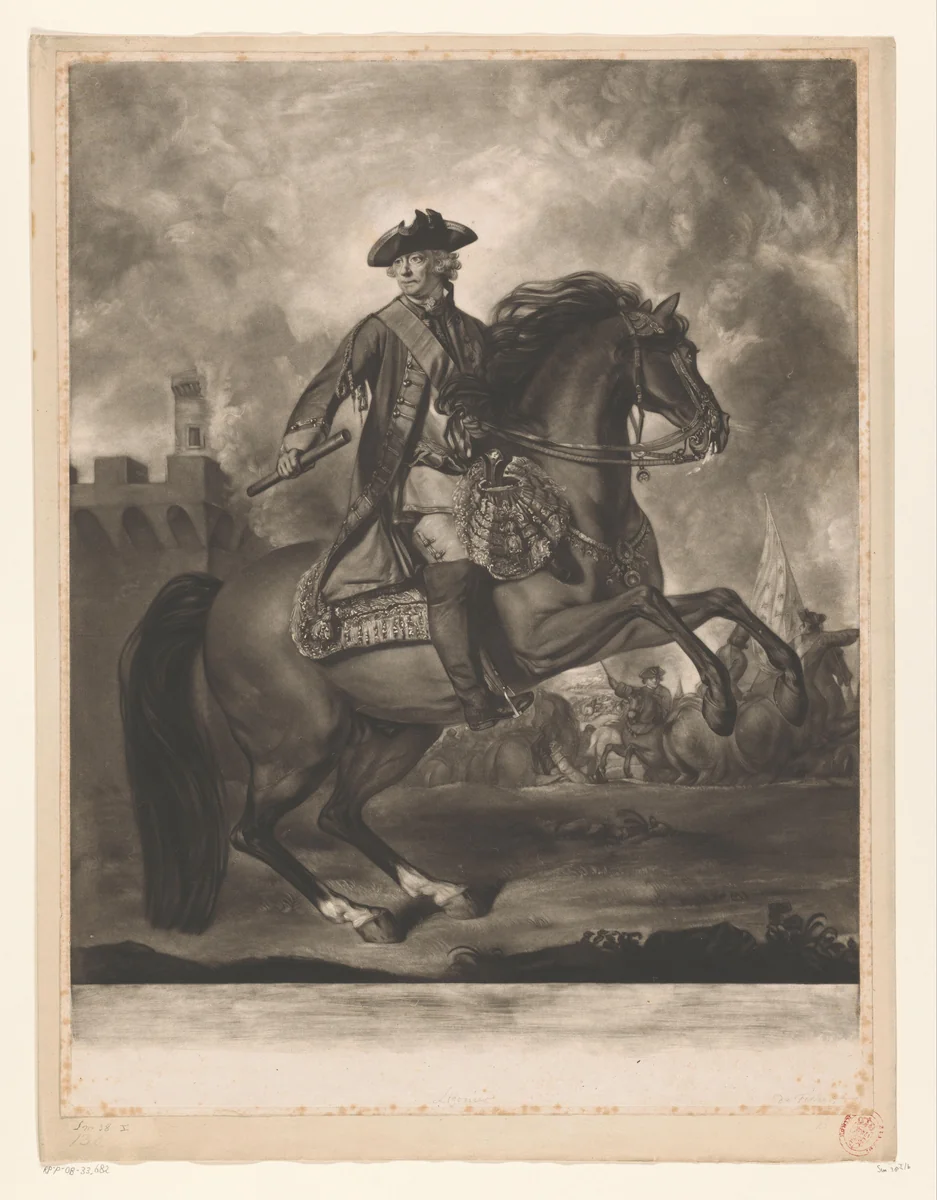 Ruiterportret van John Ligonier by Edward Fisher, print, 1760-1800