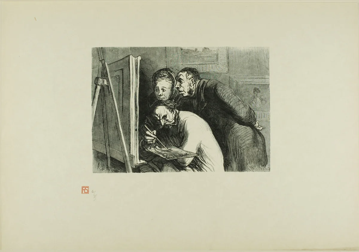 Painter and the Bourgeois by Charles Maurand, print, 1862
