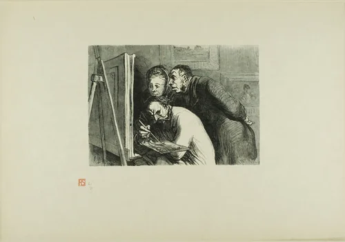 Painter and the Bourgeois by Charles Maurand, print, 1862