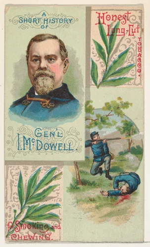 A Short History: General Irvin McDowell, from the Histories of Generals series (N114) issued by W. Duke, Sons & Co. to promote Honest Long Cut Smoking and Chewing Tobacco by W. Duke, Sons & Co., print, 1888