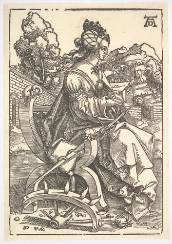 St. Catherine by Hans Baldung, print, 1500-1510