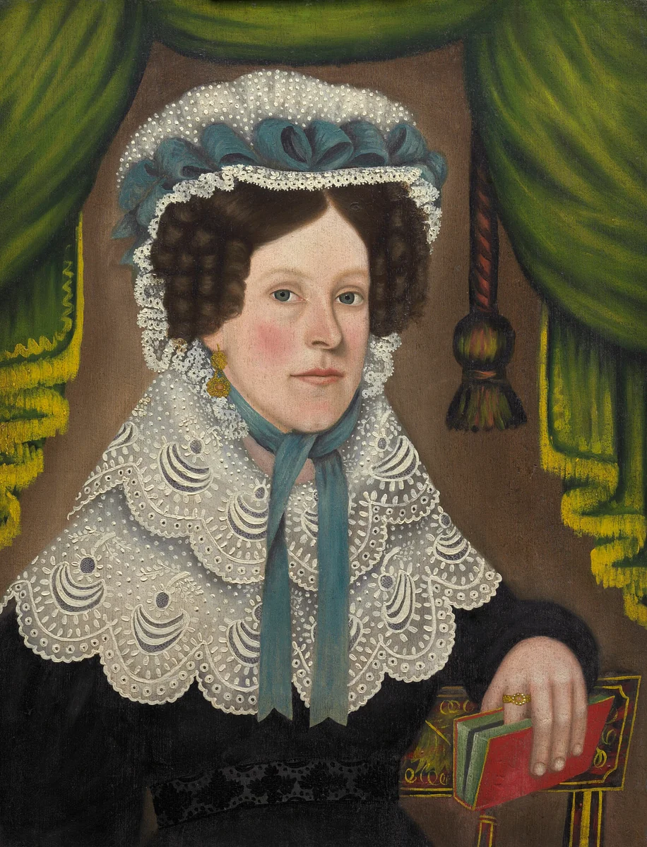 Woman with a Book by Jonas Welch Holman, painting, 1827-1830