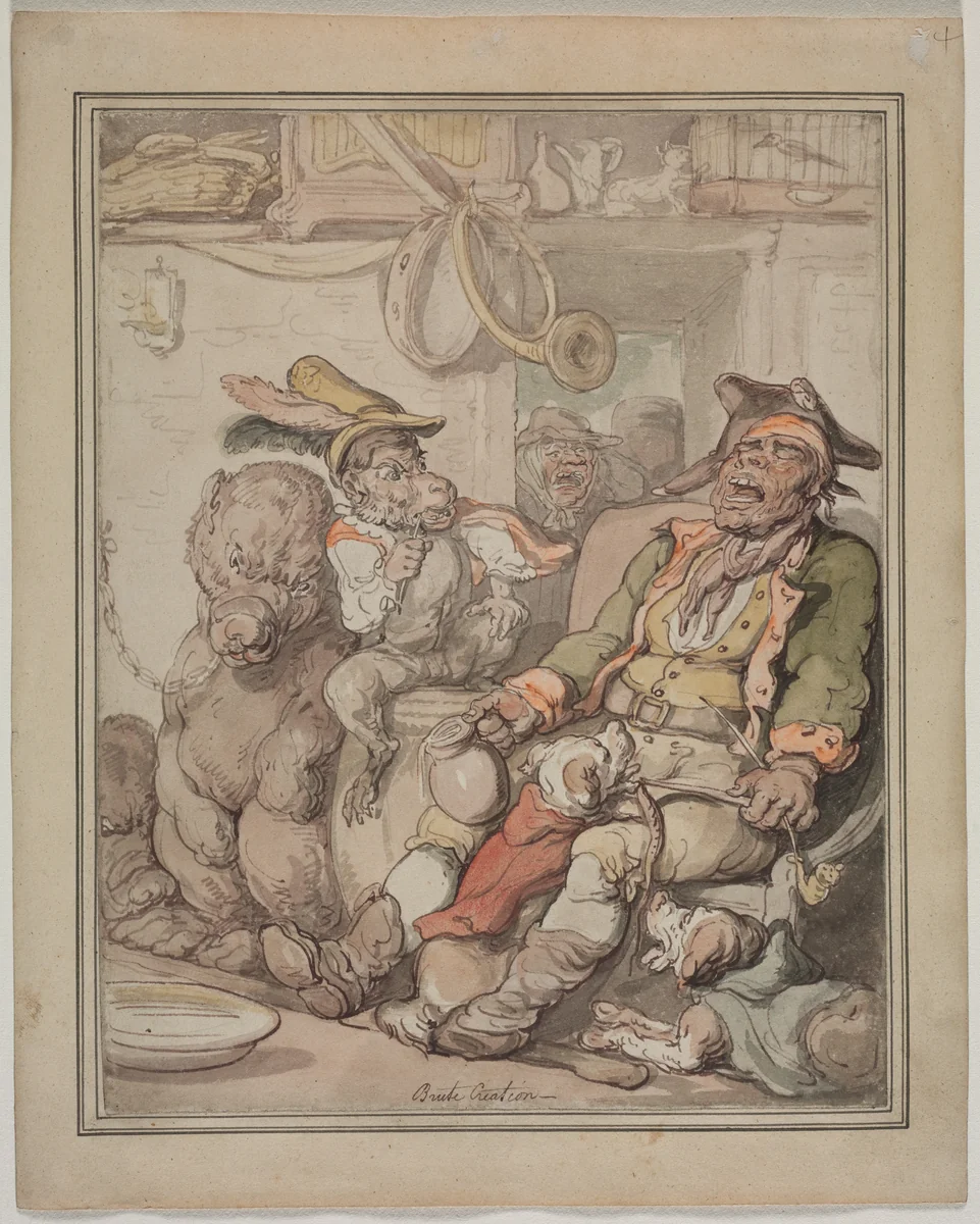 Comparative Anatomy Study by Thomas Rowlandson, drawing, 1805-1825