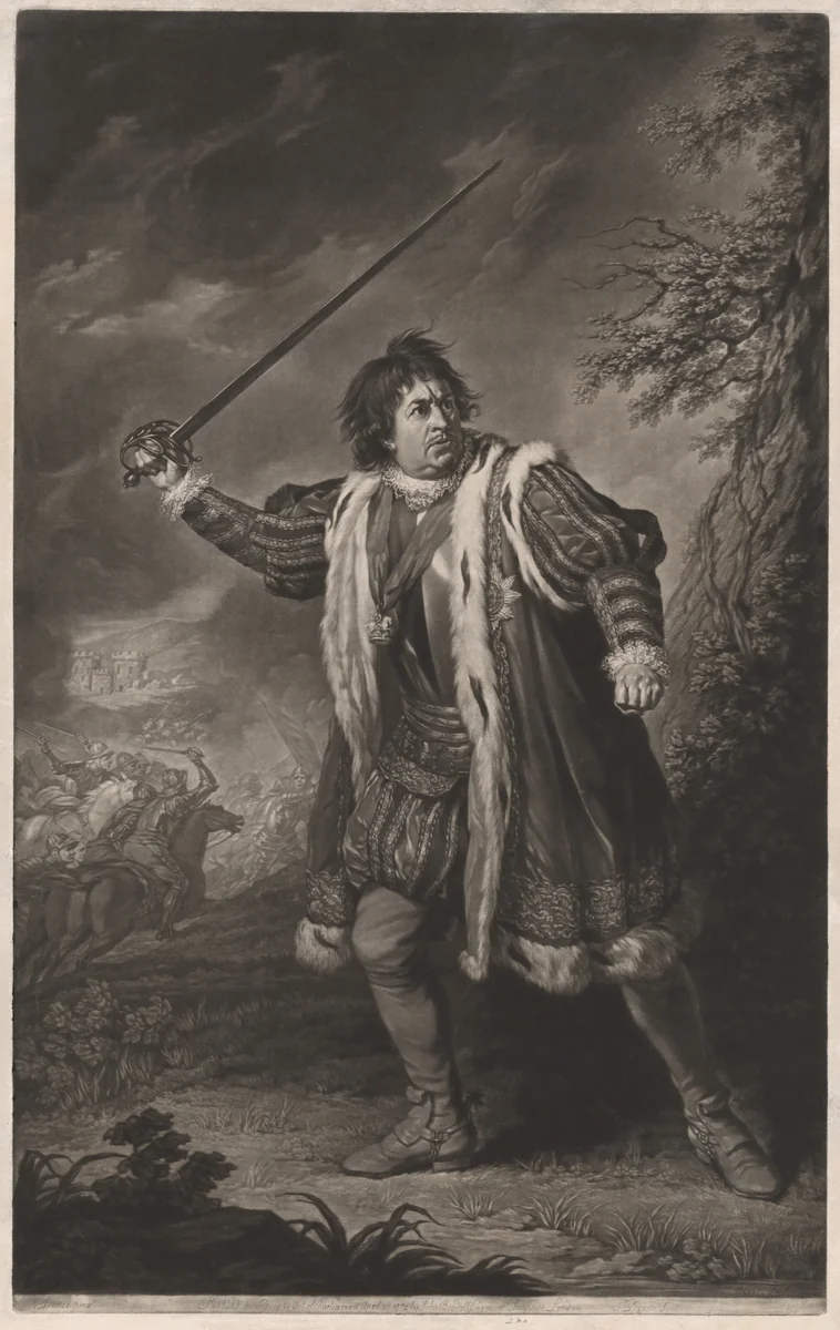 David Garrick in the Role of Richard III by John Dixon; Nathaniel Dance-Holland; John Boydell, print, 1772