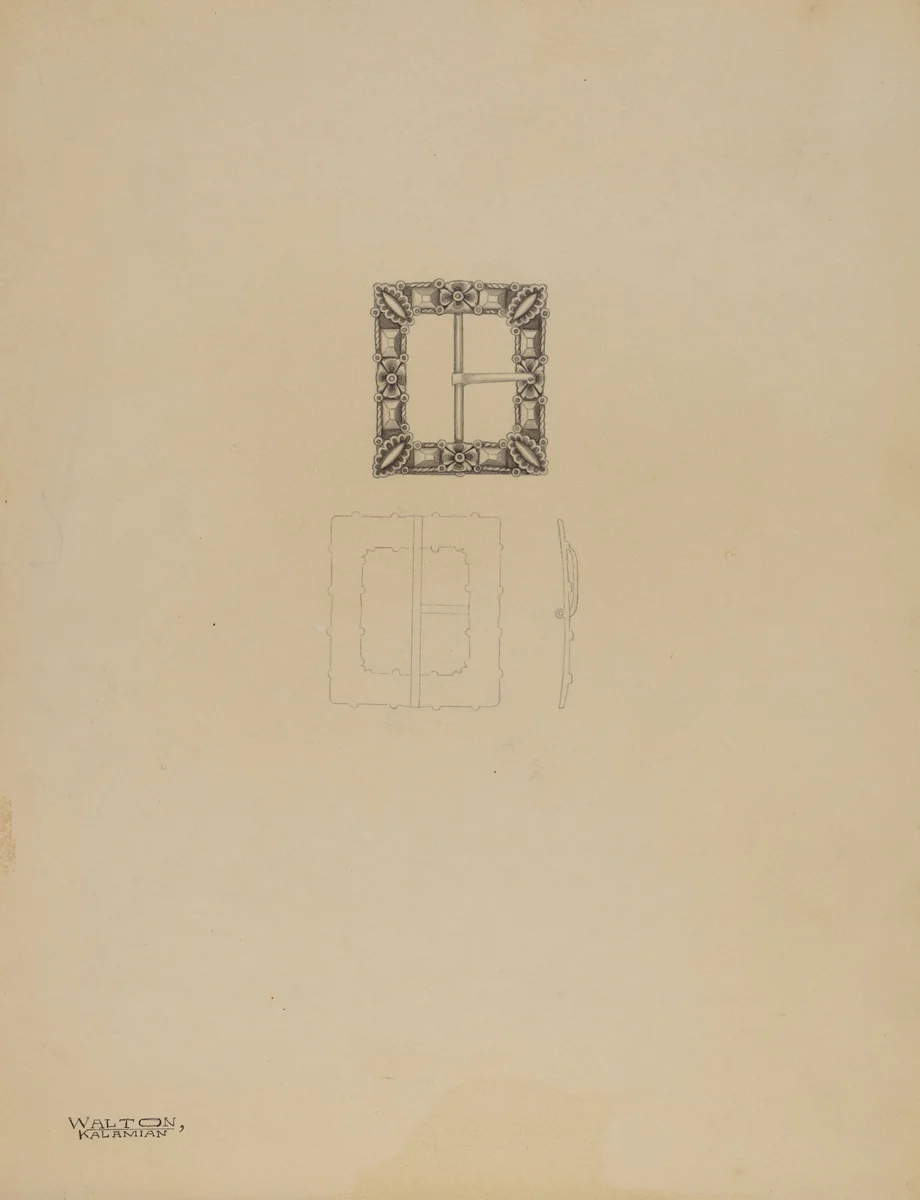 Lady's Shoe Buckle by Kalamian Walton, index of american design, 1937