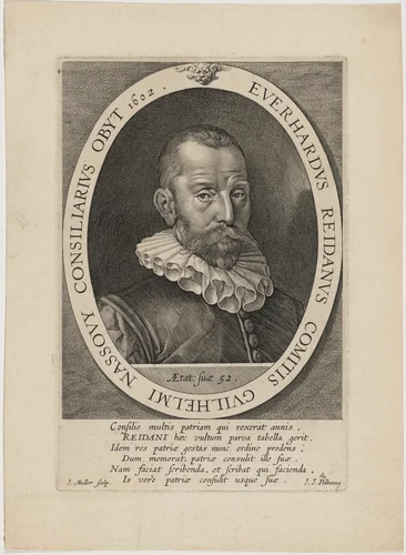 Everhard Reidan, Friend of William the Silent by Jan Muller, print, 1571-1628