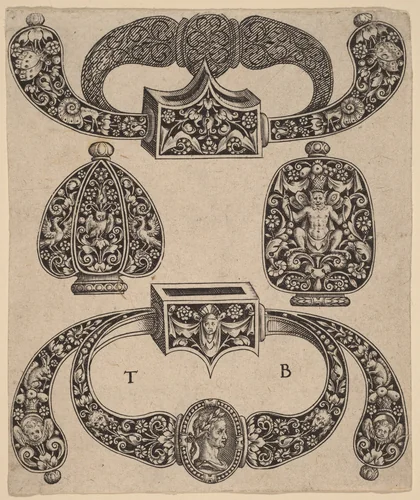 Ornament by Theodor de Bry, print, 1528-1598