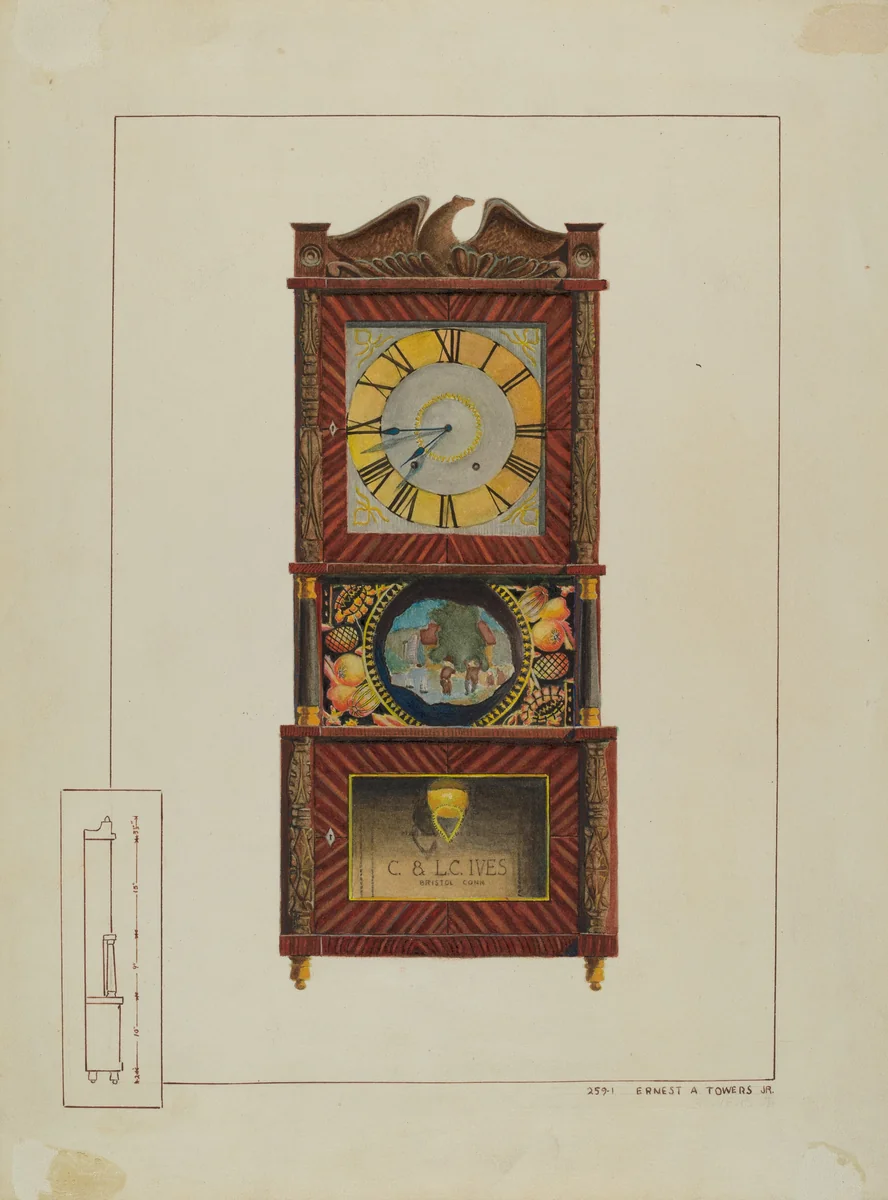 Mantle Clock by Ernest A. Towers, Jr., index of american design, 1938