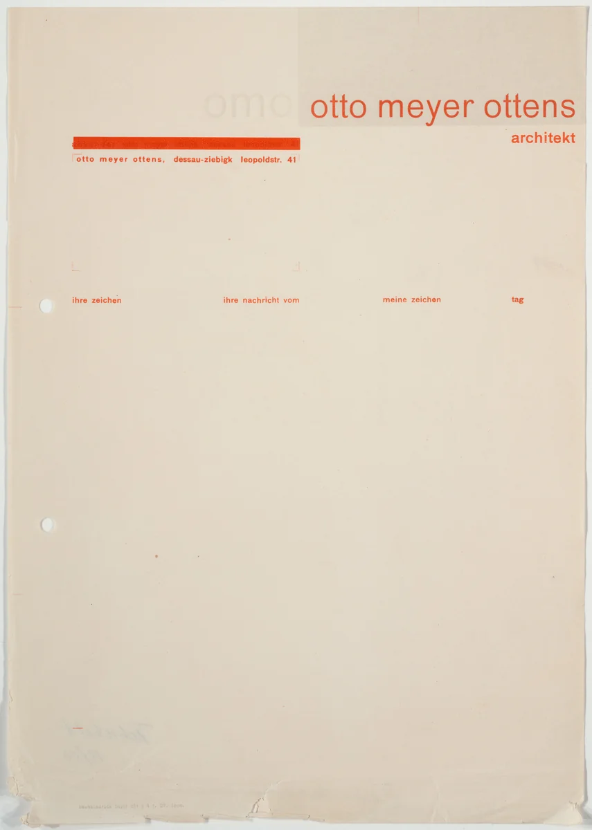 Otto Meyer Ottens Architekt by Herbert Bayer, design, 1927