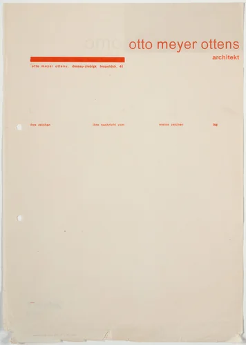 Otto Meyer Ottens Architekt by Herbert Bayer, design, 1927
