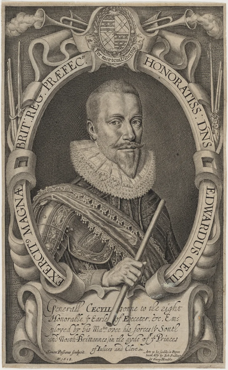 Edward Cecil, Viscount Wimbledon by Simon van de Passe, print, 1618