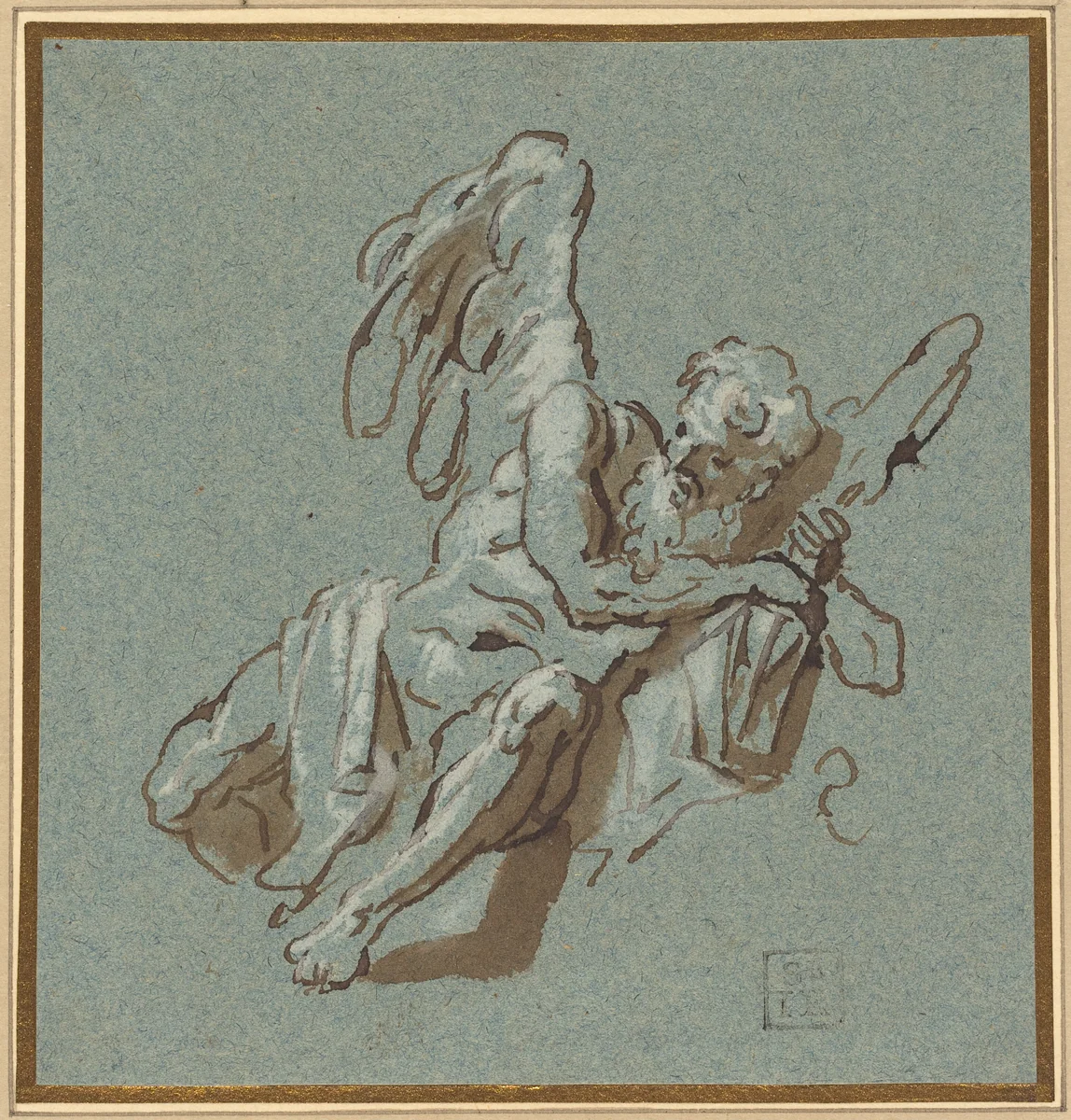 Chronos by Sebastiano Ricci, drawing, 1659-1734